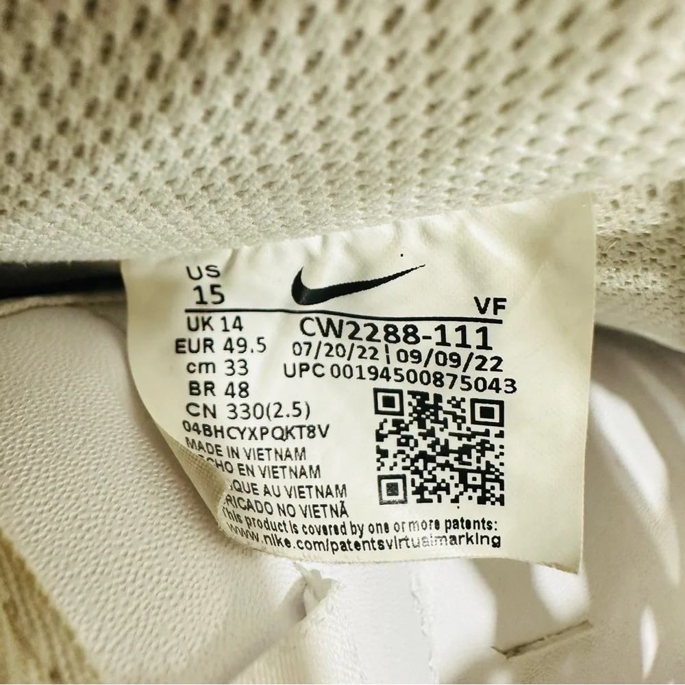 Nike Air Force 1 '07‎ Low Mens White Shoes Sneakers CW2288-111 Af1 Size 15